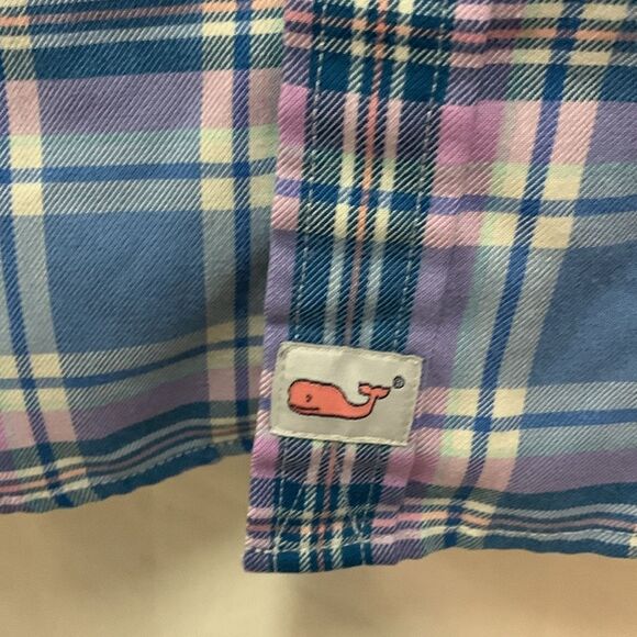 Vineyard Vines Slim Fit Murray Blue Pink Plaid Performance Flannel Shirt Size S - Picture 7 of 12